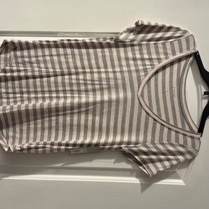 Apt. 9 Gray and Light Pink Striped Top